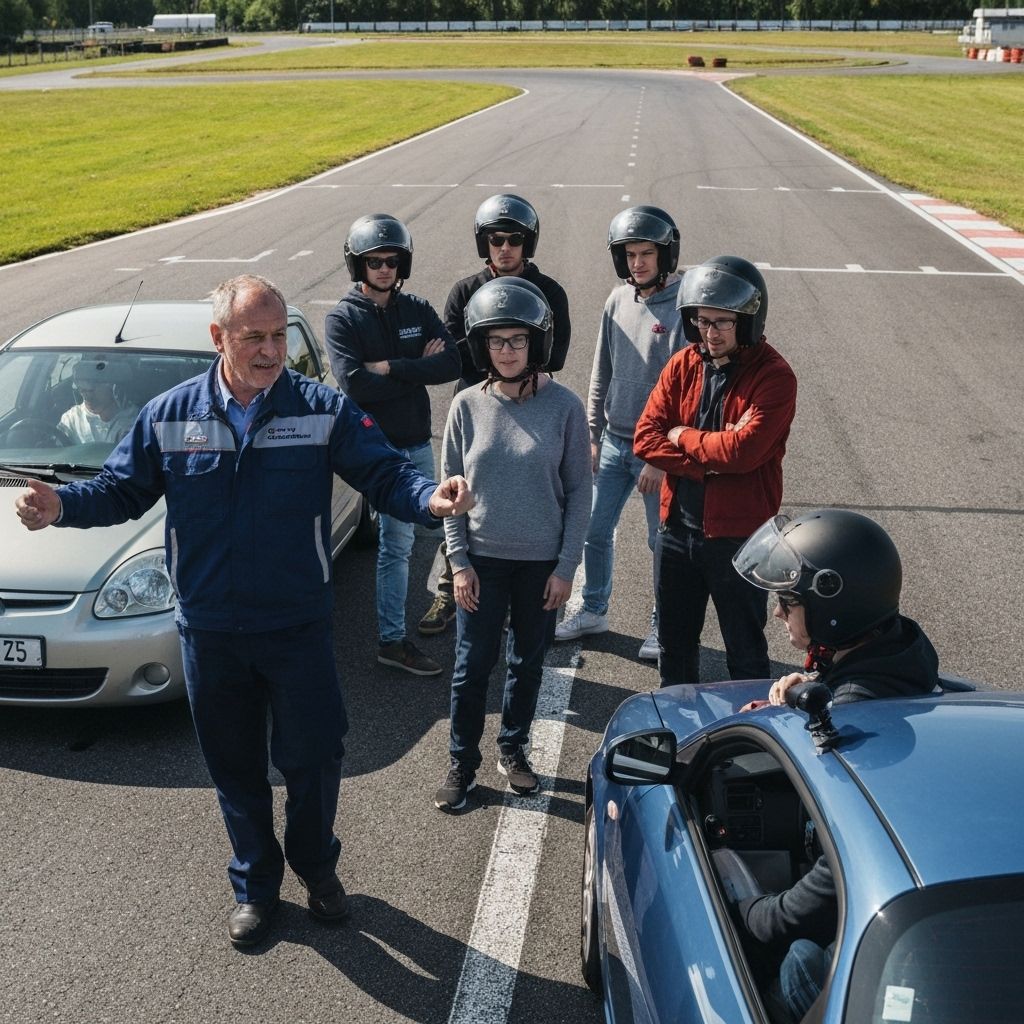 Instructor con alumnos en pista